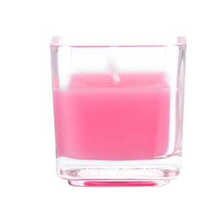Zest Candle Zest Candle CVZ-035 Hot Pink Square Glass Votive Candles -12pc-Box CVZ-035